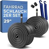 Büchel Fahrradschlauch 29 Zoll - AV 40mm, 29x1,75-2,125 (47-622) inkl. Reifenheber & Ventilkappe - Robuster & Luftdichter 29 Zoll MTB Schlauch aus Hochwertigem Kautschuk - City&Tour Fahrradschläuche