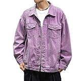 aaSccex Jeansmantel für Herren, Wanderjacke, Parka, Softshelljacken, Activewear, intelligente Freizeitjacken für Herren, Herbst und Winter, lässig, langärmlig, dunkelviolett (, 4X-Large