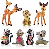 Bambi Figuren Spielzeug Kindergeburtstag Deko Geburtstag Cake Decorations 7pcs Mini Bamb Figuren Set für Kindergeburtstag Party Dekoration Lieferungen Party Cake Decorations