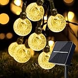 YzzYzz Solar Lichterkette Aussen, 50LED 9.5M Solarlichterkette Außen Wetterfest 8 Modi Lichterkette Außen Solar für Garten, Bäume, Terrasse, Weihnachten, Hochzeiten, Partys (Warmweiß)