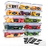 Hibisaws 12er Frischhaltedosen mit Deckel, Gefrierdosen, Essensboxen, BPA-frei Und 100% Luftdicht, Transparent, 6 x1 L & 6 x 0.5 L, meal prep boxen，Tupperdosen set