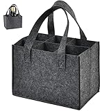 Flaschentasche mit 6 Fächer, Flaschenträger Flaschentasche Filz Bottle Bag Männerhandtasche Flaschen Tasche Filztasche Weinflasche Tasche