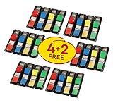 Post-it Index Haftstreifen, Mini, 4 Spender und 2 GRATIS, 11.9 mm x 43.2 mm, 35 Haftstreifen pro Spender - Für Dokumente und Wichtige Informationen
