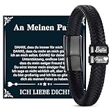 Merclix Vatertagsgeschenke für Papa Lederarmband Herren Papa Geschenk Vatertag Geschenk von Tochter Geschenk Papa Geburtstag Papa Geschenk Weihnachten Weihnachtsgeschenke für Papa Ideen