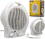 Heizlüfter Kaltmann K-FD-04-L 2000W mit Thermostat | 3 Heizstufen & Kaltluftfunktion | Kompakter Elektrischer Heizlüfter für Schlafzimmer, Büro, Badezimmer | Überhitzungsschutz