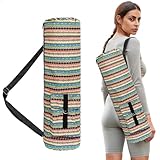 xyuayamz Yogamatte Tasche, Yogatasche Damen mit Verstellbarem Schultergurt, Yogatasche für Matte, Yoga Mat Bag Ideal für Pilates Yoga Gym Matte und Zubehör, Canvas