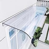 Vordach Für Haustür, Transparent Polycarbonat Vordach, Fenster vordach Haustürdach Uv Regen Schneeschutz Pultvordach für Draußen Haus Balkon Garage Veranda