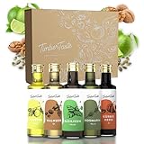 TIMBER TASTE® Essig & Öl Geschenkset Frauen & Männer [Würzig] - 5 erlesene & Speiseöle [5x40ml] - Kochbox Koch Set - Geschenkideen zum Geburtstag - Kleine Geschenke Erwachsene