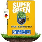Supergreen Sport- und Spielrasen | Schnellkeimend und trockenresistent, strapazierfähige RSM-Mischung | 2,5 kg