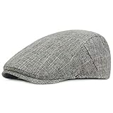 KeepSa Herren Rein Hanf Flatcap Gatsby Ivy Irish Hat Newsboy Schirmmütze