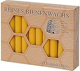 Baumkerzen 20 Stück aus 100% reinem Bienenwachs, 100/13 mm, Bienenwachskerzen, Pyramidenkerzen, Christbaumkerzen, Weihnachtsbaumkerzen, Tannenbaumkerzen