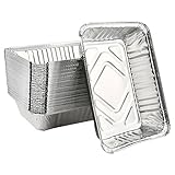 ANNTIM 50 Stück Grillschalen Aluminium, 22x15x5,5cm Grill Aluschalen Aluminium Tropfschalen, Alu Schale Grillen, Einweg-Grillschale Tropfschalen Grillschale Auflaufform für Grill, Kuchen, Obst