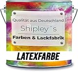 Shipley's Farben & Lackfabrik Latexfarbe Dispersionsfarbe strapazierfähige abwaschbare Wandfarbe in vielen exklusiven Farbtönen (2 l, Dunkel Grau)