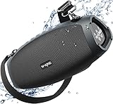 W-KING Bluetooth Lautsprecher Groß, 120W Peak Musikbox Bluetooth Box Lautsprecher Wasserdicht IPX6 Stereo Outdoor Party Boom Box, DREI Passive Radiatorens-Super Bass/DSP/2 Woofer/42H/TF/AUX/EQ/Öffner