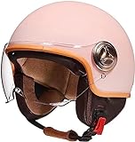 Vespa 3/4 Halber Motorradhelm, Retro-Motorradhelm, ECE-Zugelassener Retro-Jet-Helm Für Damen Und Herren, Moped, Motorrad, Helikopter A,54-61CM