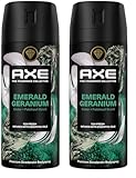 Axe Premium Bodyspray Emerald Geranium Deo ohne Aluminiumsalze für 72H Frische 150 ml (Packung mit 2)