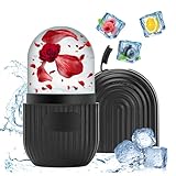 Vasmeiy Ice Roller Gesicht, Eisroller Gesicht Auge Massagegerät, Silikon Wiederverwendbares, für Gesicht Straffung, Pore Verkleinern, Reduziert Schwellungen, Falten Aufhellen, Hautpflege (Schwarz)