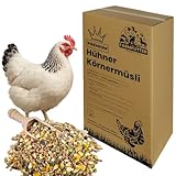 Farmfutter Premiumfutter Hühnerfutter OHNE GENTECHNIK - Hochwertiges Körnerfutter als Alleinfutter mit Leinöl, Chilli Extrakt, Sonnenblumenkerne - Körnermüsli 19Kg