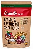 Stevia + Erythrit 1:1 Süßstoff | 1g = 1g Zucker | 100% Natürlich schmeckender Zuckerersatz - 0 Kalorien - 0 Glykämischer Index - Keto und Paleo - 0 Netto-Kohlenhydrate - Castello since 1907-850 g