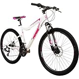 Galano GX-26 26 Zoll Damen/Jungen Mountainbike Hardtail MTB (Weiss/pink, 38cm)