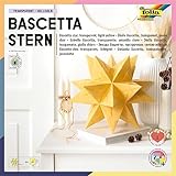 folia 820/2020 - Bastelset Bascetta Stern, Transparent rot, 20 x 20 cm, 32 Blatt, fertige Größe des Papiersterns ca. 30 cm, mit ausführlicher Anleitung - ideal zur zeitlosen Dekoration