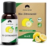 Emma Grün® BIO Zitronenöl Ätherisches Öl [100% Naturrein] - Zitronen Öl - Ätherisches Öl Zitrone - Ätherische Öle Bio Naturrein - Essential Oil - LEBENSMITTELQUALITÄT - Made in Greece