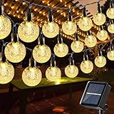 Moxled Solar Lichterkette Aussen 100 LED, 17M Lichterkette Außen Solar Wasserdicht, 8 Modes Solar Lichterkette Außen für Garten, Terrasse, Balkon, Partys (Warmweiß)