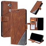 QiongniAN kompatibel mit Sony Xperia XA2 Hülle Leder,kompatibel mit Sony Xperia XA2 H3113 H3123 H3133 H4113 H4133 Hülle Klapphülle Handytasche Case Brown