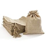 Homealexa 24 Stücke Jutesäckchen Jute Beutel 15 x 20 cm Säcke für Adventskalender Schmuck Gastgeschenke und DIY Handwerk, Jutebeutel, Stoffbeutel zum Befüllen DIY Ramadan Osternester zum Befüllen