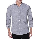 Caxndycing Streifen Hemd Herren Langarm Oversized Herrenhemden Baumwolle Hemden Arbeitshemden Wander Oberhemden Leichtes Langarmshirt Business Freizeitkleid Freizeit Businesshemd