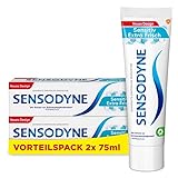 Sensodyne Sensitiv Extra Frisch Zahncreme, tägliche Zahnpasta, bei schmerzempfindlichen Zähnen, 2x75ml