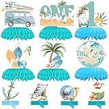 Sommer Party Deko,10Stück Hawaii Tischaufsätze Bienenwaben Mittelstücke Dekoration Geburtstag Deko Wabenbälle Tischdek Kokosnussbaum-Stranddeko 3D Sommer Partyzubehör Poolparty Beach Hochzeits Party