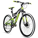 Bergsteiger Kodiak 26 Zoll, 29 Zoll Mountainbike, Scheibenbremse, Shimano 21 Gang-Schaltung, Vollfederung, Fully MTB für Jungen, Mädchen, Damen & Herren