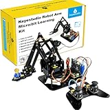 KEYESTUDIO BBC Micro:bit 4 DOF Robot Arm Kit with Microbit V2 (inculude), STEM Education Kit with MakeCode/Python Coding for Programming Learning of 14+ Teenagers