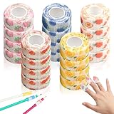 20 Rolle Selbstklebender Verband, Selbsthaftende Bandage 2.5cm x 4m, Elastische Fixierbinde Haftbandage Kohäsiver, Klebeverband für Stretch Sportler Gelenk Finger (5 Farben Früchte-Serie) (farbig 2)
