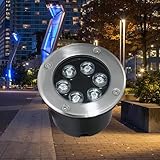 Wasserdichte Landschaftsbeleuchtun - Bodenstrahler Außen, LED-Bodeneinbaustrahler, IP66 Wasserdichte Stehleuchte für Auffahrt, Deck, Treppenstufe, Garten, Runde Landschaftslampe, AC85–265V ( Color : P