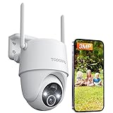 Topcony Überwachungskamera Aussen Akku, 355°/120° Schwenkbar, 2K Kabellose WLAN IP Kamera Outdoor mit Farbe Nachtsicht,Personen-/Bewegungserkennung, IP65 Wasserdicht, Cloud-Speicher, ZS-GX6S