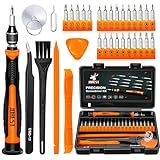 JOREST 33Pcs Feinmechaniker Schraubendreher Set, Mini Werkzeug Kit mit Torx T1 T2 T3 T4 T5, TR6 T7 T8 T9 T10 T15, Triwing Y00, Stern P2 P5, -1.0/2.0, usw, für Switch, PS4, Laptop, Xbox, Brillen, Uhren