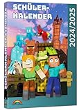 Schülerkalender 2024/2025 mit Minecraft; inklusive Tipps, Tricks & Crafting-Rezepten