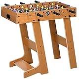 HOMCOM Klappbarer Tischkicker aus Holz, Tischkicker mit 18 Spielern, 2 Bällen, 6 Stangen und Spielbrett, Spieltisch für Erwachsene und Kinder, für Familie, Bar, Spielzimmer, 69 x 37 x 70 cm