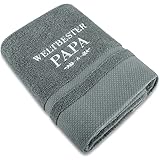 Rebundex Weltbester Papa Handtuch Bestickt Handtücher 50x100 Vatertagsgeschenk Bester Papa Geschenke für Papa Geschenk Geburtstag Geschenk für Papa Geschenk Papa Vatertag Weihnachten Badetuch