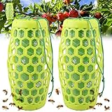 2 Stück Wespenfalle Bienenfallenfänger, Wespenfallen zum Aufhängen im Freien mit 4 Klebebrettern, Wirksame Insektenfalle, Ungiftige und Wiederverwendbare Jackenfalle für Gartenhof Bauernhof