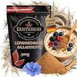 900g Leinsamen gemahlen von Krautschmaus, gemahlene Leinsaat, Leinsamenmehl, gemahlene Flachssamen ohne Zusatzstoffe, reich an Ballaststoffen