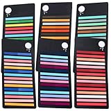 NOLITOY 6 Stück Teiliges Bunte Wasserdichte Pet lesehilfen Schmale Haftstreifen für Buchannotation Praktische Index tabs für Schüler Farbenfrohe Beschreibbare Markierungsstreifen für