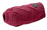 HUNTER Hundepullover MALMÖ, Farbe: bordeaux, klassisches Zopfstrick-Muster, wärmend & bequem, elastisch für optimalen Sitz, reflektierend für mehr Sichtbarkeit, waschbar bei 30°C, Größe: 35