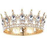1 Stück Krone Damen Mädchen Kristall Tiara Prinzessin Tiara Kristall Krone Damen Vintage Tiara Krone für Frauen Glitzernde Braut Diadem Haarschmuck für Brautkrone,Hochzeit,Abschlussball Party-A