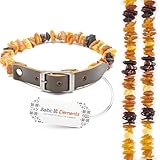 Bernsteinkette Hund & Katze – Verstellbares Bernsteinhalsband – Bernstein Halsband für große & kleine Hunde und Katzen