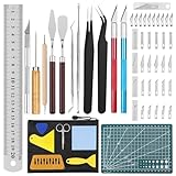 51 Stück Plotter Zubehör, Skalpell Carving Craft Messer, Vinyl Jäten Werkzeuge DIY Bastelwerkzeug, Bastelmesser Cuttermesser, Cameos, Beschriftung (51 Stück)