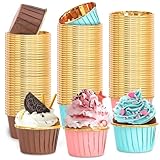 Laurraine 150 Stücke Muffinförmchen Papier,Cupcake Muffin Förmchen aus Aluminiumfolie,Wasserdicht und Ölfest Backförmchen Papier, Cupcake Formen Papier für Hochzeit, Geburtstag, Party, Weihnachtsfeier