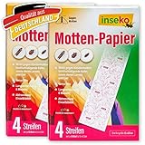 inseko 80 x Mottenpapier I Mottenschutz für Kleiderschrank gegen Kleidermotten I 4 Streifen á 10 Blatt pro Packung I Made in Germany (2)